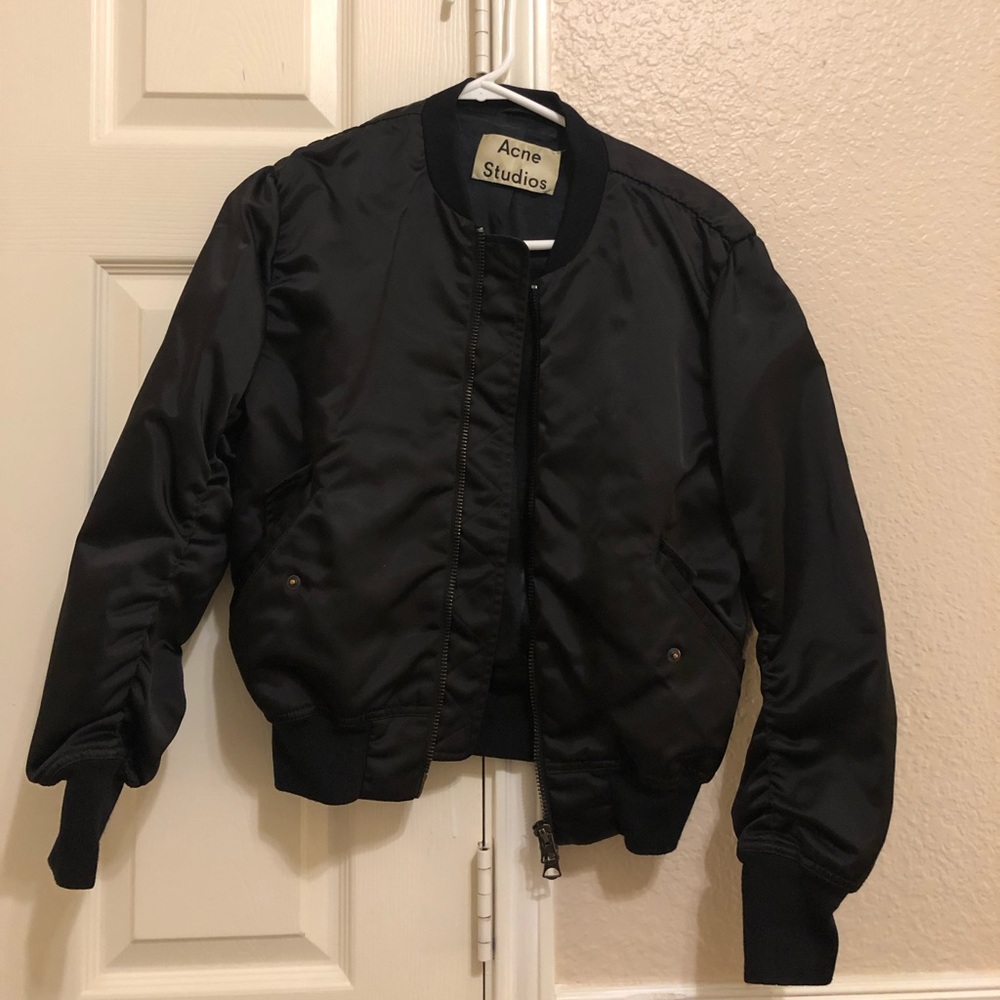 Acne studios black bomber jacket